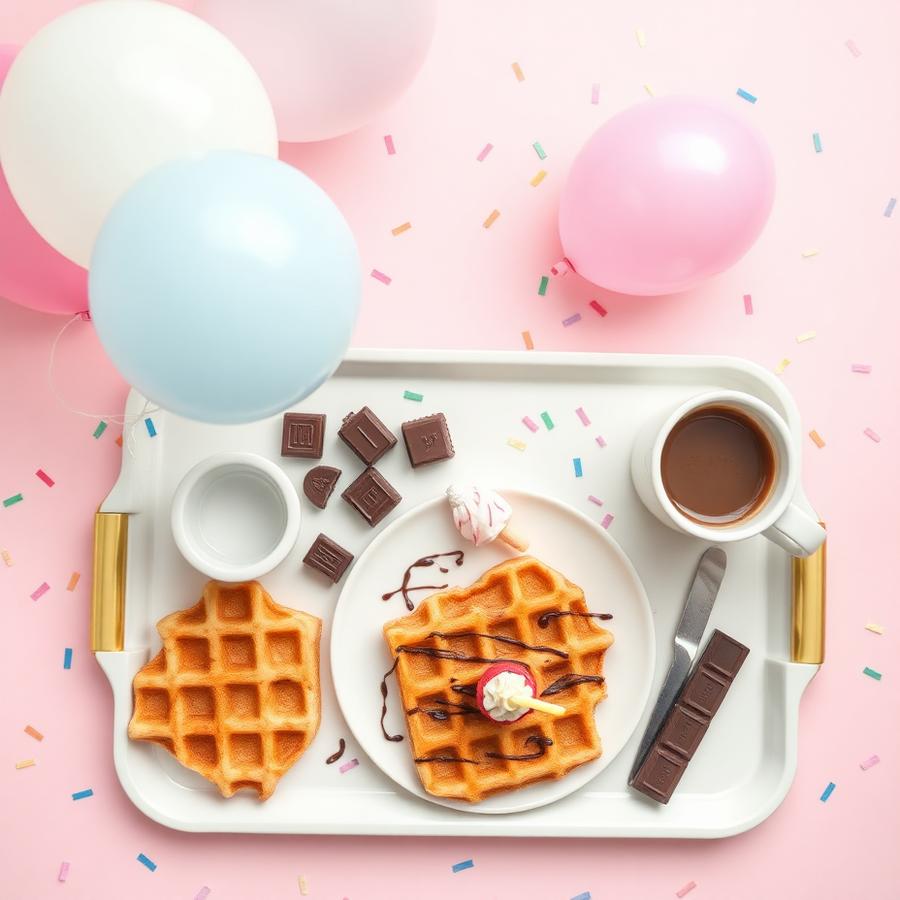 Entrega de desayuno sorpresa de cumpleaños con globos